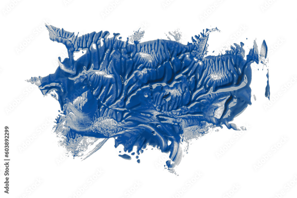 Obraz premium Shiny blue brush watercolor painting isolated on transparent background. watercolor png