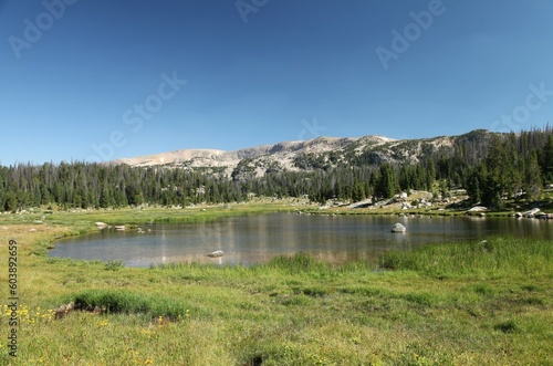 Lake in Shoshone National Forest in Beartooth Mountains, Wyoming photo