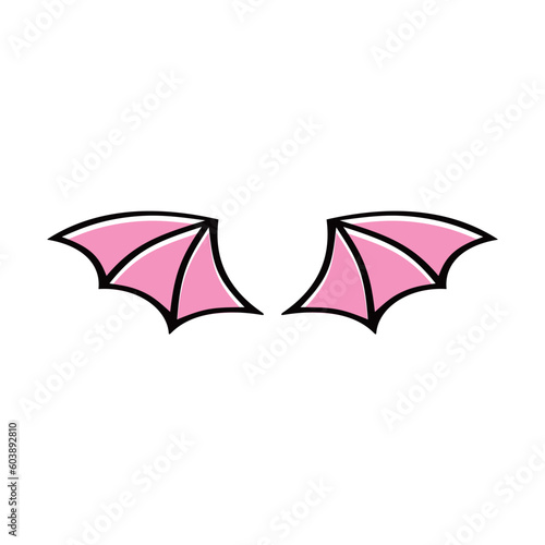 cute bat character wings logo