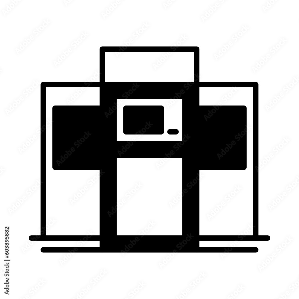 Solid Line ATM Center design vector icon design vector line icon svg