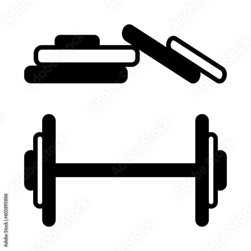 Solid Line BARBELLS design vector icon design vector line icon svg