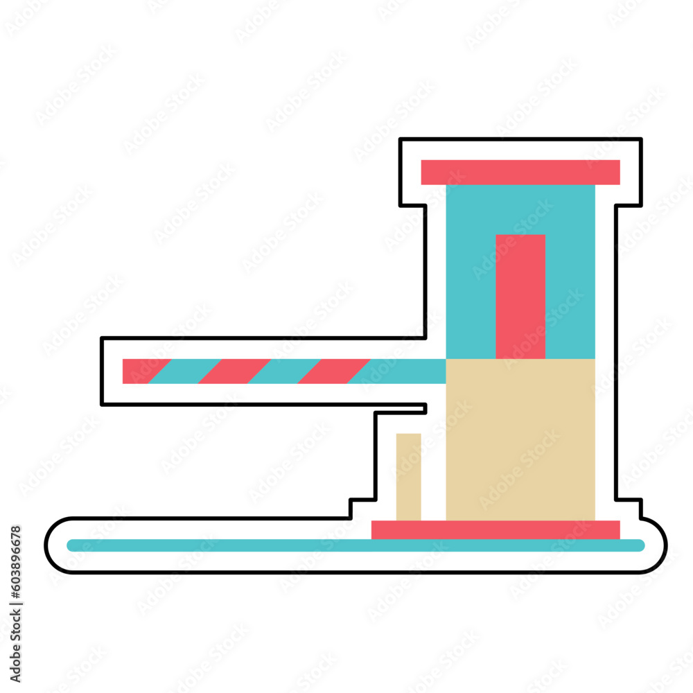 Sticker Toll Gate design vector icon design vector line icon svg Sticker Toll Gate design vector icon design vector line icon svg