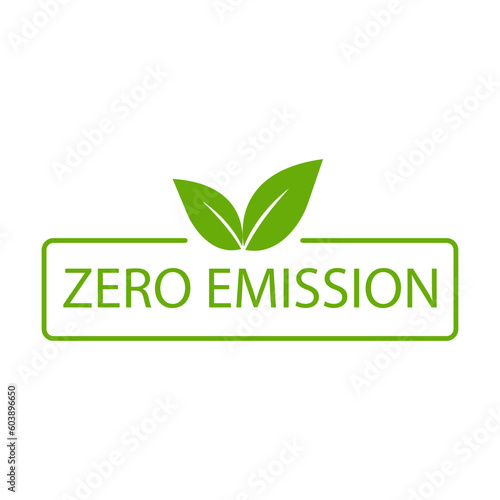 Zero emission icon vector CO2 neutral green sign for your web site design, logo, app, UI.illustration