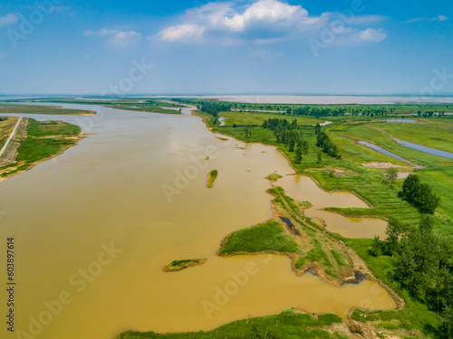 rural river aerial photography