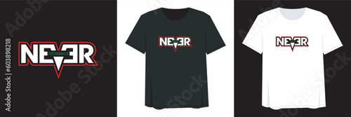 Never look back letter typography for t-shirt design. Ready to print for apparel, poster, illustration. modern, simple, lettering t shirt vector.