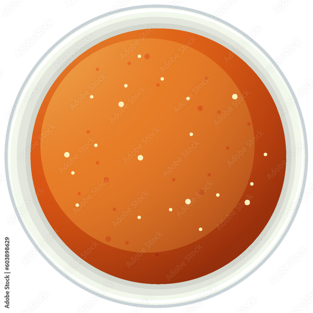 Tomato soup aerial view