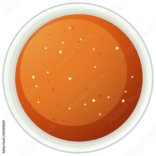 Tomato soup aerial view