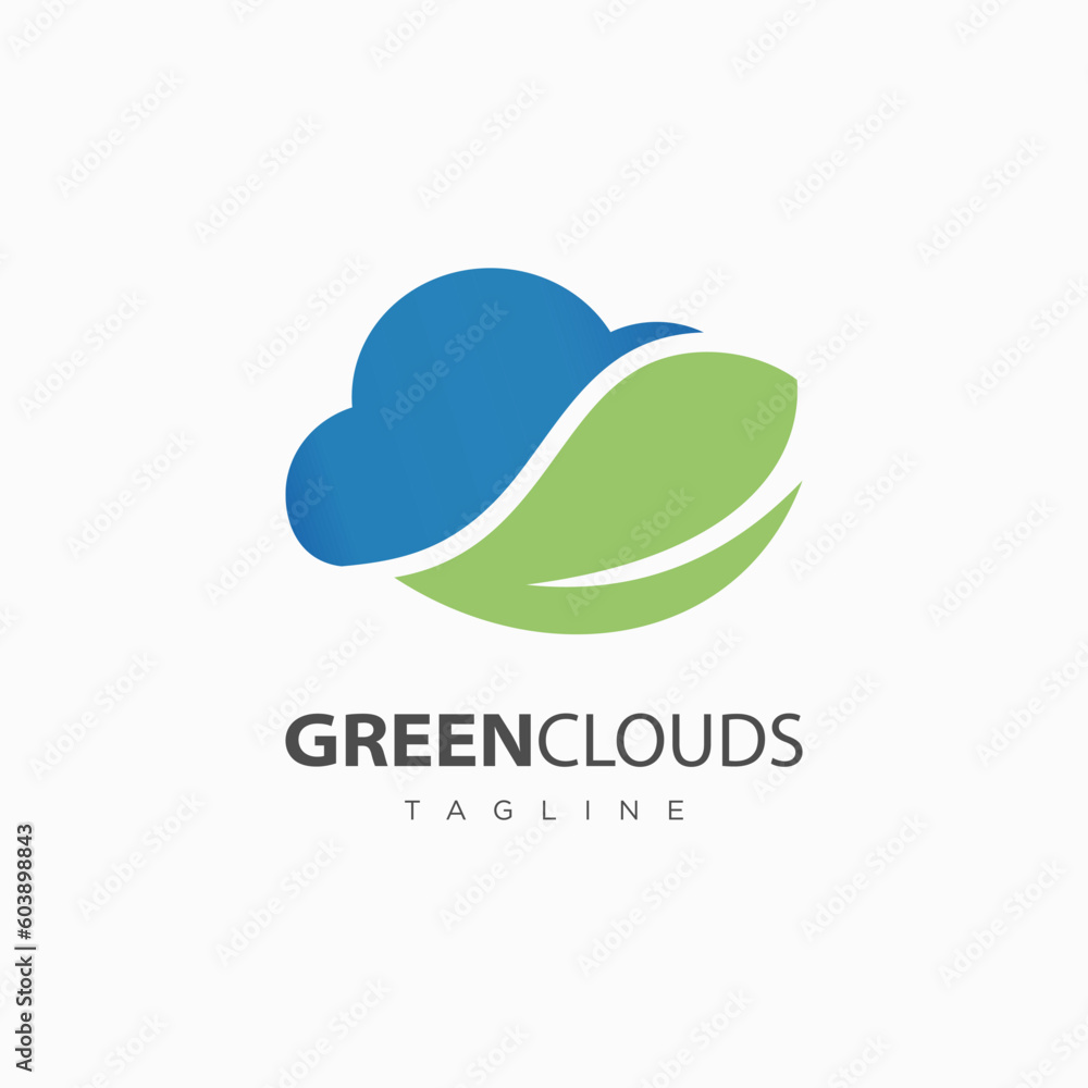 Naklejka premium Green Clouds
