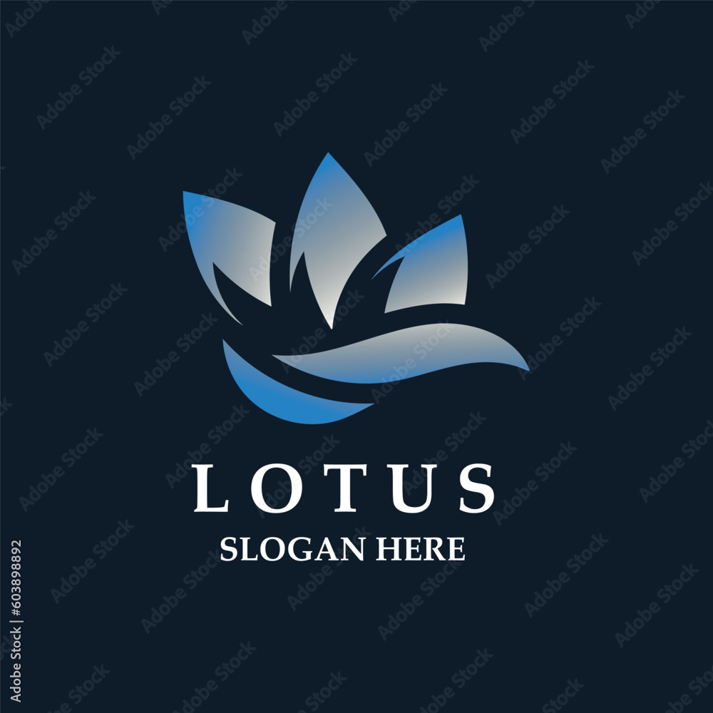 Obraz premium Floral Lotus line art beauty simple and modern logo template vector