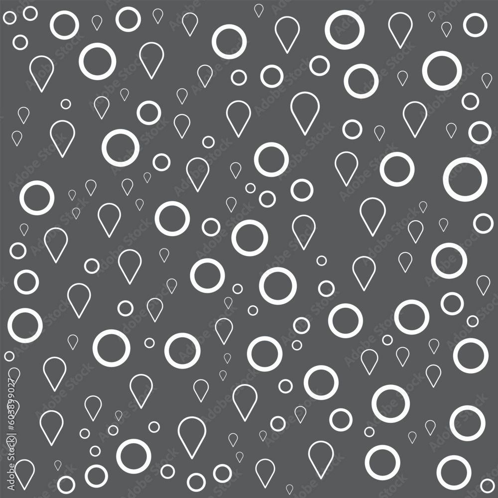 A seamless pattern with circles and arrows on a dark background.