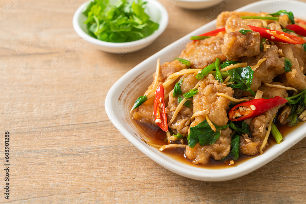 Stir Fried Fish with Chinese Celery Stir Fried Fish with Chinese Celery