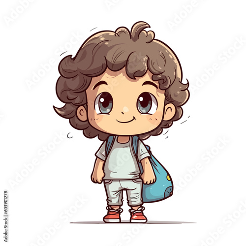 a little boy holding a fabric bag style 1