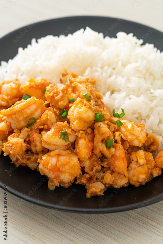 stir-fried shrimps with garlic and shrimps paste stir-fried shrimps with garlic and shrimps paste