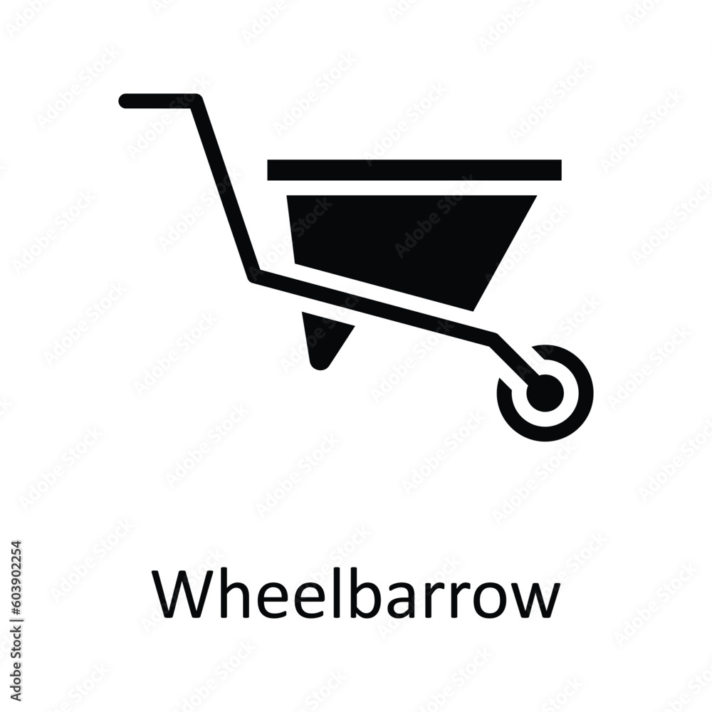 Wheelbarrow vector Solid Icon Design illustration. Agriculture Symbol on White background EPS 10 File Wheelbarrow vector Solid Icon Design illustration. Agriculture Symbol on White background EPS 10 File