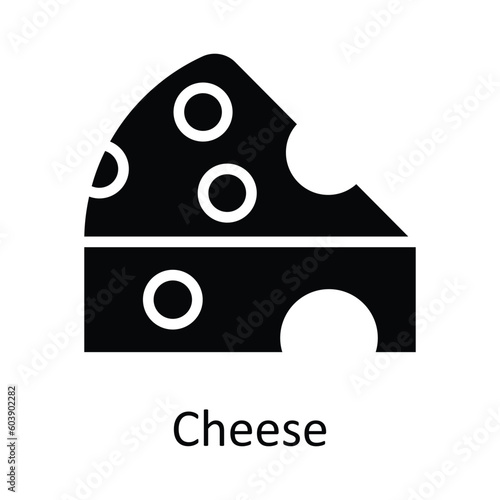 Cheese vector Solid Icon Design illustration. Agriculture Symbol on White background EPS 10 File