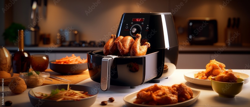 Grill with chicken wings. Generative AI Grill with chicken wings. Generative AI