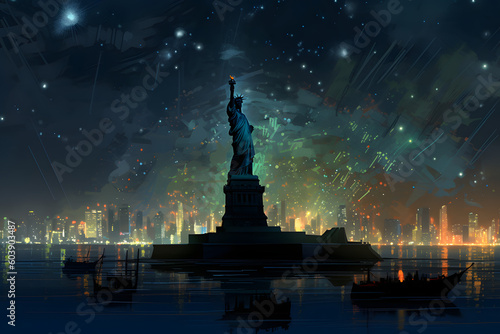 statue of liberty at night © Joshua