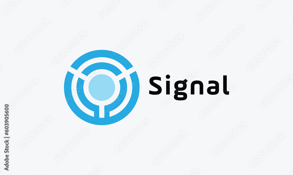 Logo vector minimalist design signal symbol receiver internet telecommunication computer technology wireless network connection digital icon