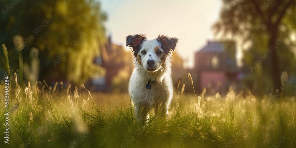 Nature's Best Friend. Lovely Dog in a Beautiful Background. Generative AI illustrations. Nature's Best Friend. Lovely Dog in a Beautiful Background. Generative AI illustrations.