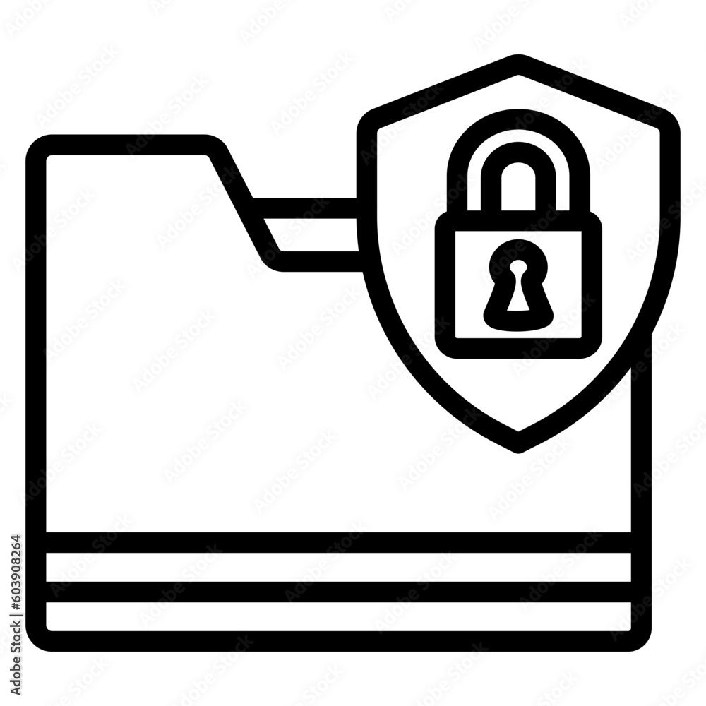 Vector Design Secure Folder Icon Style Vector Design Secure Folder Icon Style