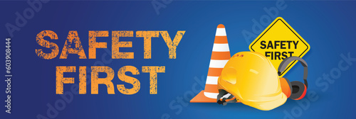 safety equipment, construction concept, Yellow safety hard hat. Vector illustration.