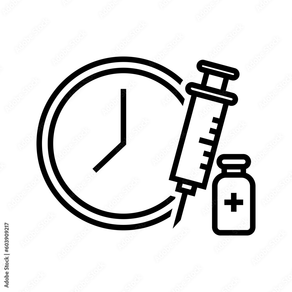 medicine injection schedule, illustration of insulin injection timer