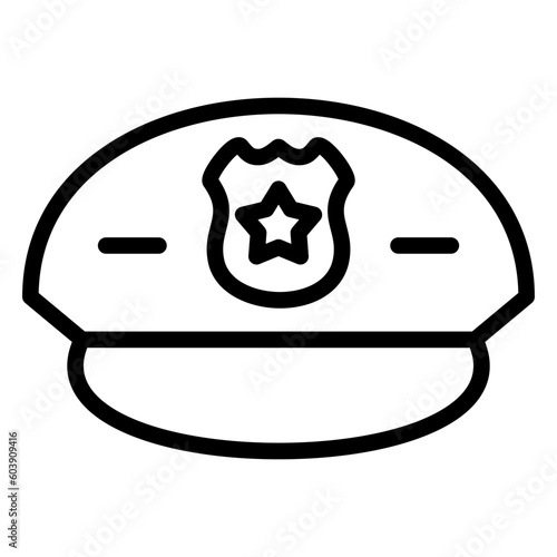 Vector Design Police Hat Icon Style