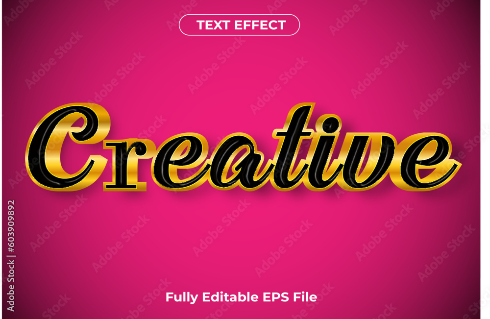 3D Creative Text Effect Design with fully editable font
