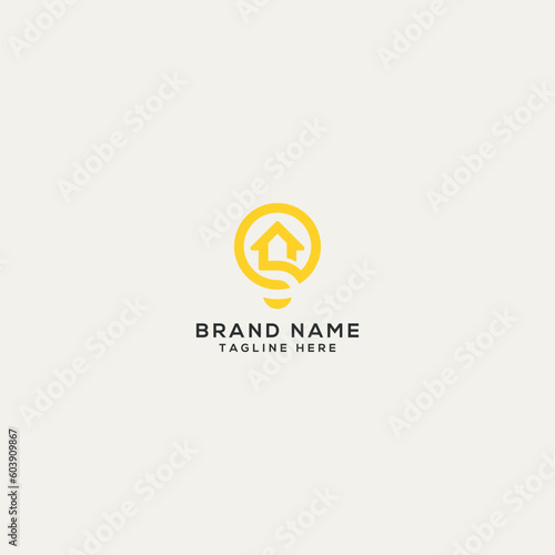 Creative idea home concept logo design element.
