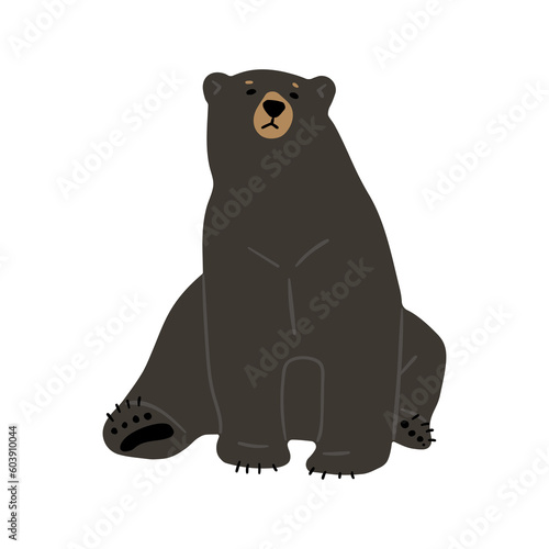 American Black Bear Single cute , png illustration