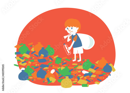 ゴミを売って生活する子供　SDGs1　貧困をなくそう