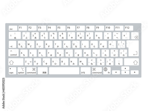 パソコンキーボードのイラスト（日本語タイプのキーボード）