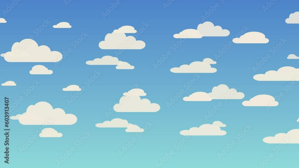 White clouds move against the background of the blue sky. White clouds move against the background of the blue sky.