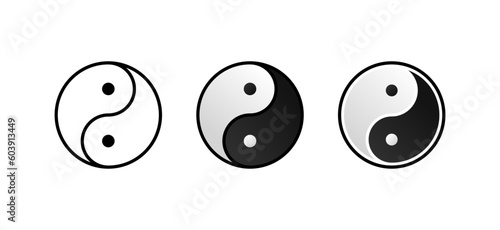 Yin yang.Flat, color, yin yang icons. Vector icons.