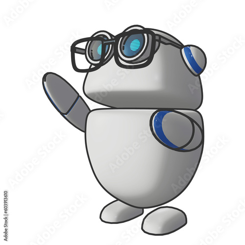 Cute Conversational copilot AI Character, 3d rendering