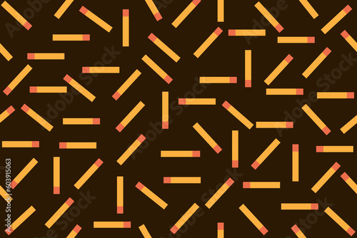 Row of Matches Pattern on a Brown Background