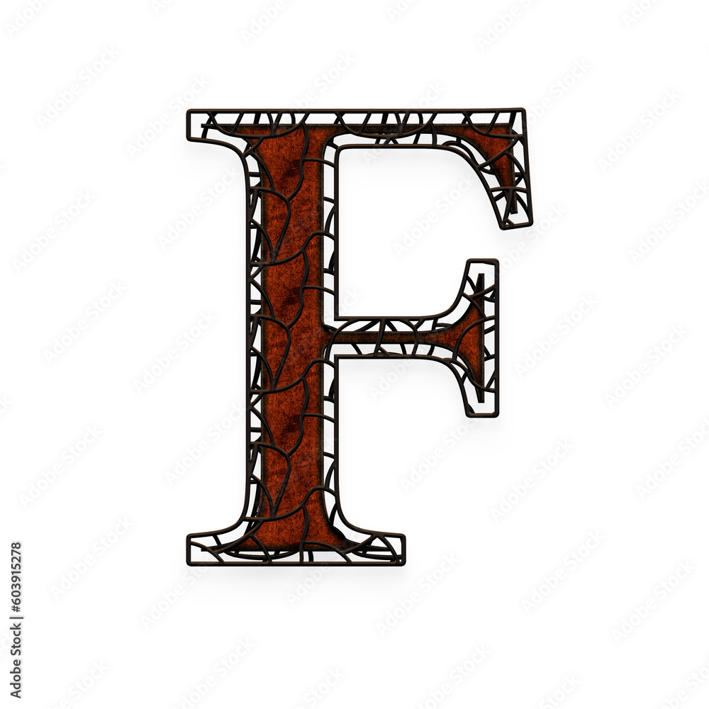 Obraz premium Rustic Cage alphabet uppercase letters. This is a part of a set which also includes lowercase letters, numbers, punctuation marks and symbols.