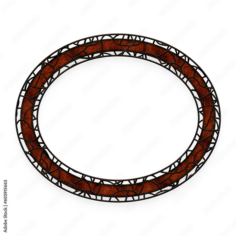 Rustic Cage Oval frame. This is a part of a set which also includes uppercase and lowercase letters, numbers, symbols and other frames.