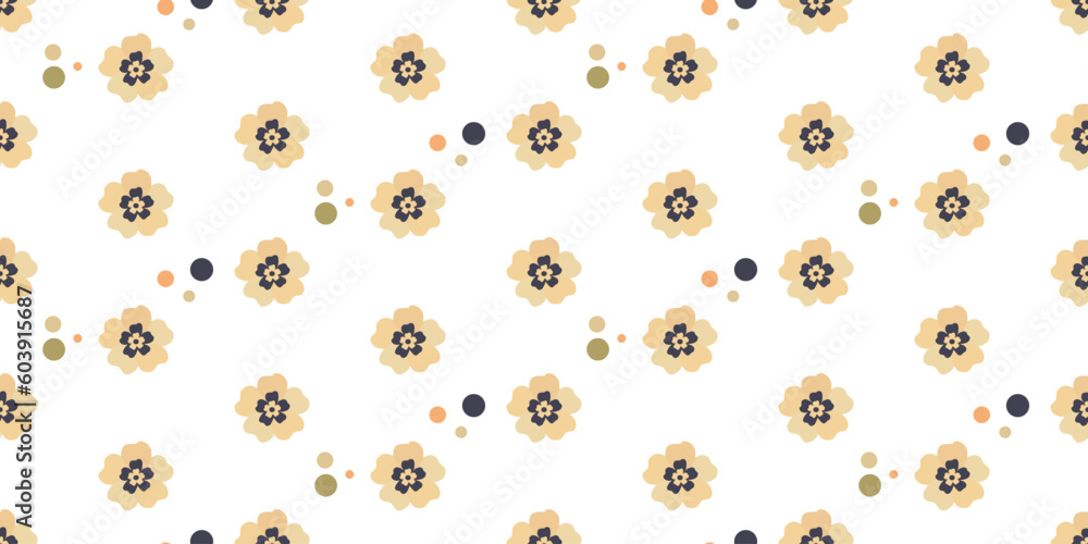 Pattern for children with simple fantasy flowers in warm shades of yellow. Pattern for children with simple fantasy flowers in warm shades of yellow.