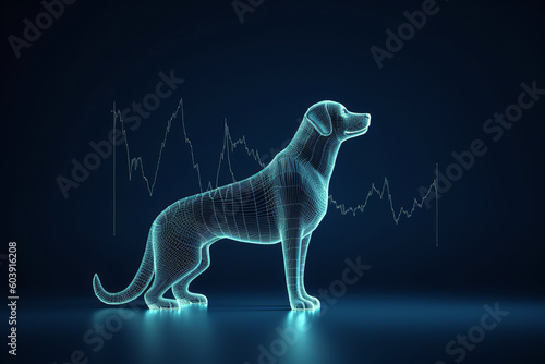 Stock Market Graph Chart Of Dog Animal Price. Generative Ai