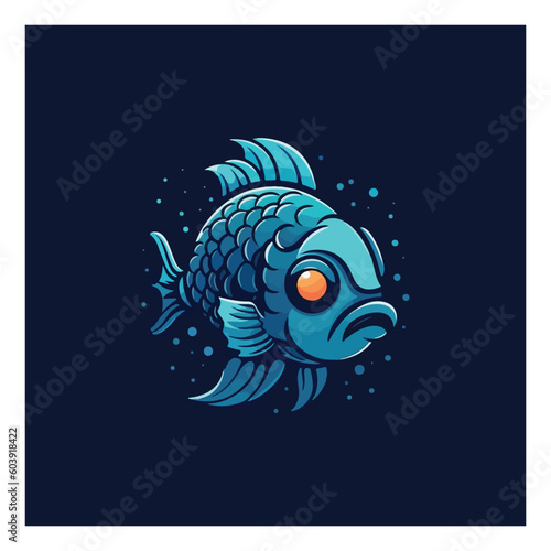 logo for a technology company with a fish mascot.