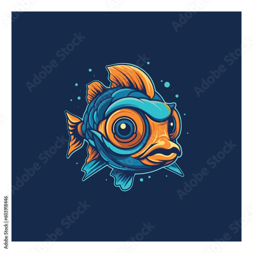 logo for a technology company with a fish mascot.