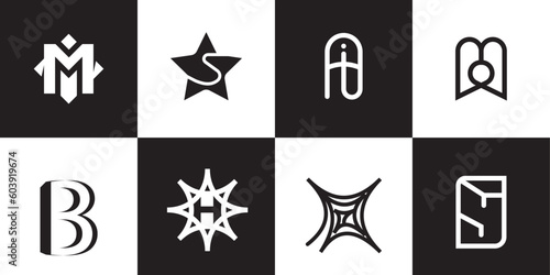 set of abstract simple logo design vector