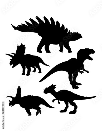 T-rex dinosaur monster animal silhouette © ComicVector