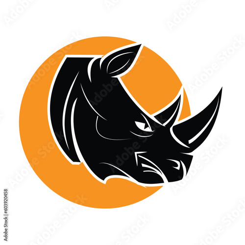 Rhinoceros head logo. Vector illustration for your design.