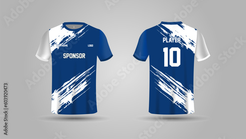 T-shirt sport design template, uniform front and back view
