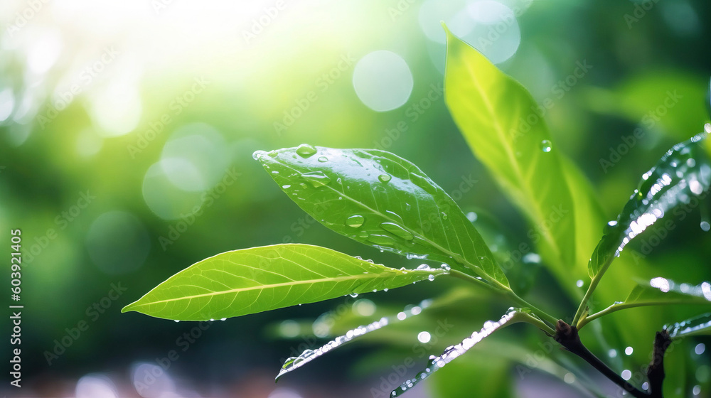 Sustainable Vision: AI-Generated Close-up of a Bright World with White Background, Green Plants, Raindrops and Fresh Air, with Bright Lighting Sustainable Vision: AI-Generated Close-up of a Bright World with White Background, Green Plants, Raindrops and Fresh Air, with Bright Lighting