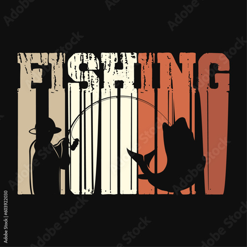 Fishing T-shirt, Fishing Vector