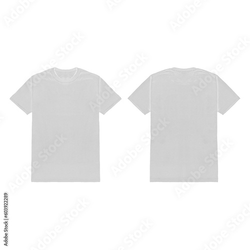 Blank White T-shirt Design Vector Transparent Template, Front and Back View	
