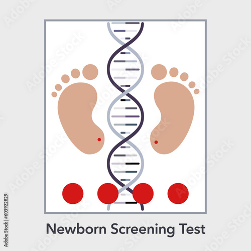 Newborn screening test vector illustration infographic